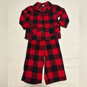 Old Navy Red and Black Checkered Kids Pajama Set